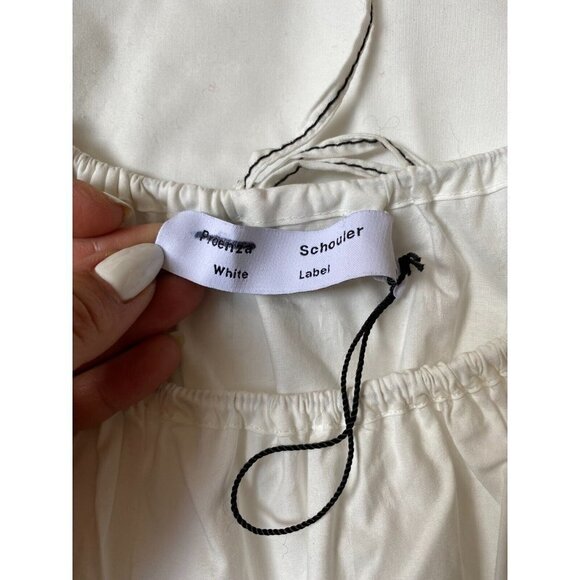 PROENZA Schouler Women BNWOT White Puff Sleeve Poplin Top New White Label - Picture 9 of 15